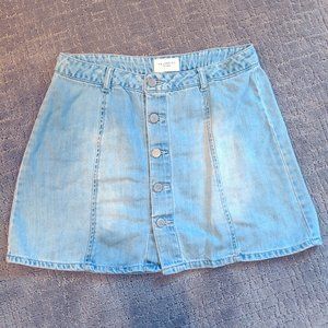 Button Front Denim/ Blue jean Skirt
